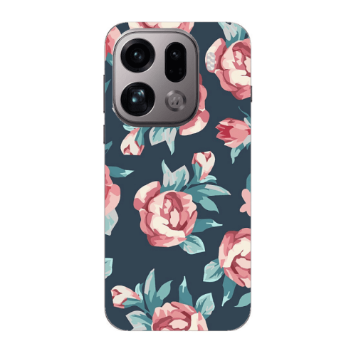 Oppo Find X9 Pro Purple roses Transparent Silicone TPU Θήκη